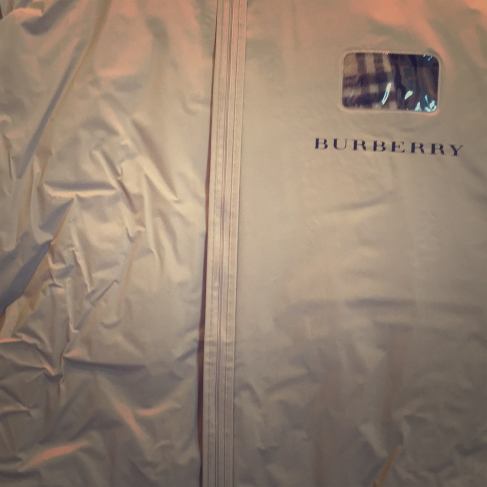 Burberry coat and scarf with fur along the hood.